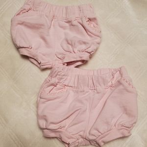 Twin newborn baby girl carter's pink shorts